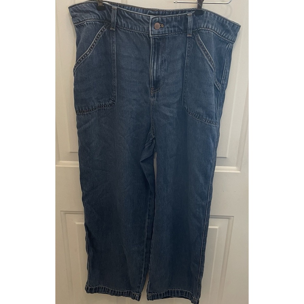 Talbots Summerweight Straight Ankle Jeans High Waist Pants Franklin Wash Size 14